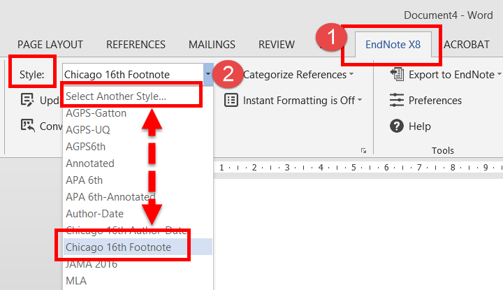 word for mac 2016 change endnote format